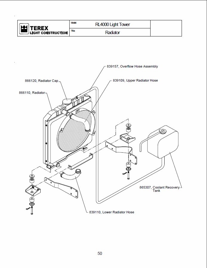 Terex Rl4000 Light Tower Parts | Shelly Lighting